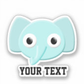 Baby Blue Elephant Zeichne benutzerdefinierten Tex Aufkleber (Vorderseite)