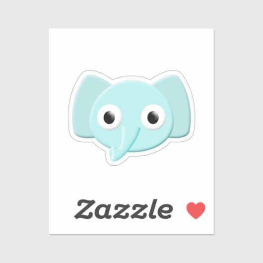 Baby Blue Elephant Zeichnend Aufkleber (Blatt)