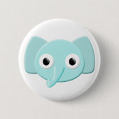 Baby Blue Elephant Zeichnend Button (Vorderseite)