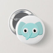 Baby Blue Elephant Zeichnend Button (Vorne & Hinten)