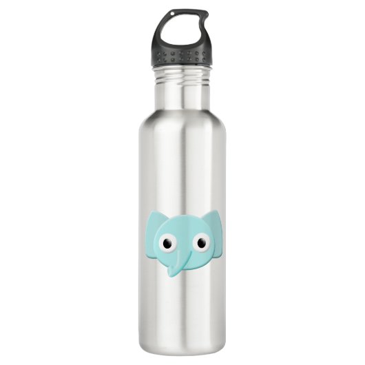 Baby Blue Elephant Zeichnend Edelstahlflasche (Vorderseite)