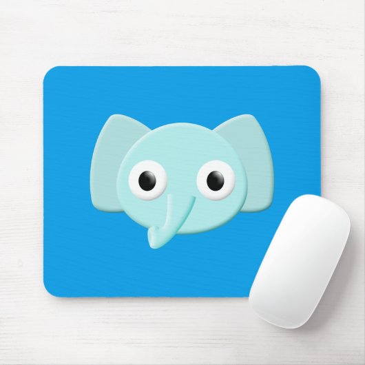Baby Blue Elephant Zeichnend Mousepad (Mit Mouse)