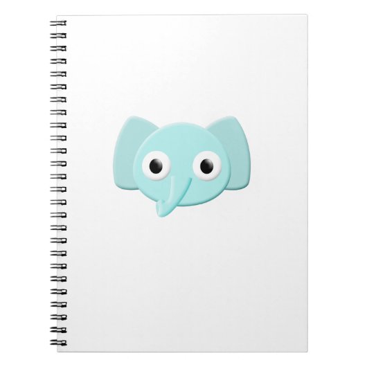 Baby Blue Elephant Zeichnend Notizblock (Vorderseite)