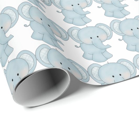 Baby Blue Elephants Packpapier (Rolleneckpunkt)
