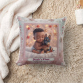 Baby & Blue-Eyed Pup Christmas Pillow Kissen (Decke)