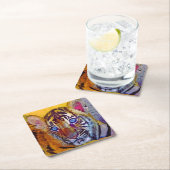 Baby Blue Eyes Tiger Cub Rechteckiger Pappuntersetzer (Vor Ort)