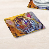 Baby Blue Eyes Tiger Cub Rechteckiger Pappuntersetzer (angewinkelt)