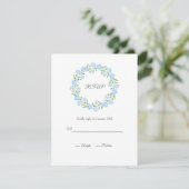 Baby Blue Eyes Watercolor Floral Wreath RSVP Karte (Stehend Vorderseite)