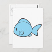Baby Blue Fish Schwimmen Postkarte (Vorne/Hinten)