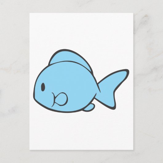Baby Blue Fish Schwimmen Postkarte (Vorderseite)
