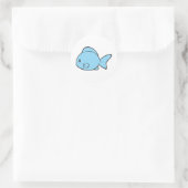 Baby Blue Fish Schwimmen Runder Aufkleber (Tasche)