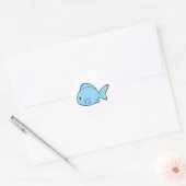 Baby Blue Fish Schwimmen Runder Aufkleber (Umschlag)