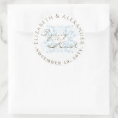 Baby Blue Floral Blühte die Knotehe binden Runder Aufkleber (Tasche)