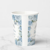 Baby Blue Floral Butterflies Tiara QUINCEAÑERA Pappbecher (Links)