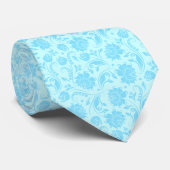 Baby Blue Floral Damask Muster Hochzeitsstiftung K Krawatte (Gerollt)
