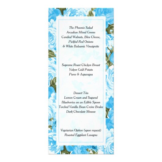 Baby Blue Floral Design - Menü (Hinten)