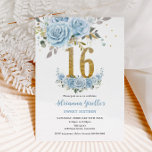 Baby Blue Floral Gold Sweet 16 Sechzehn Geburtstag Einladung<br><div class="desc">Personalisieren Sie diese elegante Baby Blue Blumenladen Sweet 16 Geburtstag Einladung mit Ihrer eigenen Formulierung einfach und schnell. Klicken Sie einfach auf die Schaltfläche Bearbeiten mithilfe von Entwurfswerkzeugen, um Text, Wortlaut, Stil des Schriftartes, Größe des Schriftartes, Farbe des Schriftartes weiter zu bearbeiten, mehr Text hinzuzufügen, Bilder zu verschieben oder zu...</div>