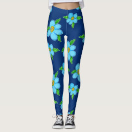 Baby Blue Floral Leggings