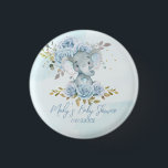 Baby Blue Floral Niedlich Elephant Boy Baby Dusche Button<br><div class="desc">Dieses niedliche Baby bläulich-florale Elefanten Baby Dusche rund Abzeichen mit Ihrer eigenen Formulierung einfach und schnell. Klicken Sie einfach auf die Schaltfläche Bearbeiten mithilfe von Entwurfswerkzeugen, um Text, Wortlaut, Stil des Schriftartes, Größe des Schriftartes, Farbe des Schriftartes weiter zu bearbeiten, mehr Text hinzuzufügen, Bilder zu verschieben oder zu entfernen. Mit...</div>
