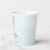 Baby Blue Floral Niedlich Elephant Boy Baby Dusche Pappbecher (Links)