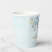 Baby Blue Floral Niedlich Elephant Boy Baby Dusche Pappbecher (Rechts)
