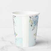 Baby Blue Floral Niedlich Elephant Boy Baby Dusche Pappbecher (Rechts)