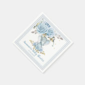 Baby Blue Floral Niedlich Elephant Boy Baby Dusche Serviette (Ecke)