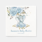 Baby Blue Floral Niedlich Elephant Boy Baby Dusche Serviette (Vorderseite)