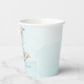 Baby Blue Floral Niedlich Elephant Boy Baby Shower Pappbecher (Links)