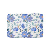 Baby Blue Floral Pattern Badematte (Vorderseite)
