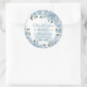 Baby Blue Floral Princess Castle Glass Slipper Runder Aufkleber (Tasche)