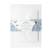 Baby Blue Floral Princess Silver Quinceanera Einladungsbanderole (Vorderseite Beispiel)