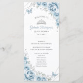 Baby Blue Floral Quinceanera Orden der Veranstaltu Programm (Vorderseite)