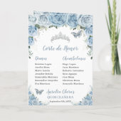 Baby Blue Floral Quinceanera Princess Butterflies Programm (Rückseite)