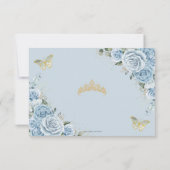 Baby Blue Floral Quinceanera Sweet 16 Calendar Save The Date (Rückseite)