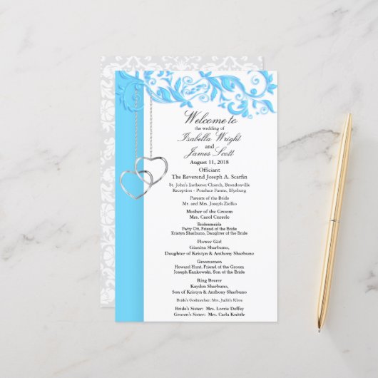 Baby Blue Floral Swirl - Programm (Vorderseite/Rückseite Beispiel)