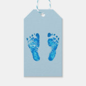 Baby Blue Footprints Geschenkanhänger (Vorderseite)