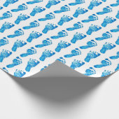 Baby Blue Footprints Paper Geschenkpapier (Ecke)