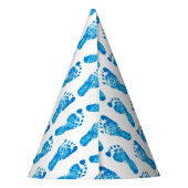 Baby Blue Footprints Partyhütchen (Rückseite)