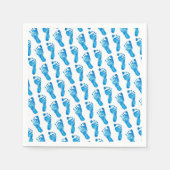 Baby Blue Footprints Serviette (Vorderseite)
