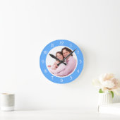 Baby Blue Foto Frame Runde Wanduhr (Zuhause)