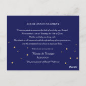 Baby Blue Foto Geburtsankündigung Postkarte (Rückseite)