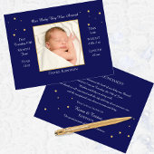 Baby Blue Foto Geburtsankündigung Postkarte