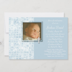 Baby Blue Foto Weihnachts-Einladungen Einladung