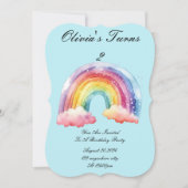 Baby Blue Geburtstagsfeier Einladung (Vorderseite)