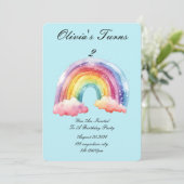 Baby Blue Geburtstagsfeier Einladung (Stehend Vorderseite)