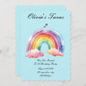 Baby Blue Geburtstagsfeier Save The Date (Vorne/Hinten)