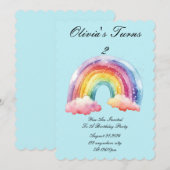 Baby Blue Geburtstagsfeier Save The Date (Vorne/Hinten)