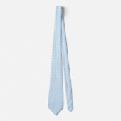 Baby Blue Geometrisch Blumig Krawatte (Vorderseite)