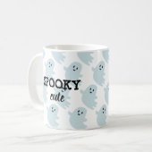 Baby Blue Ghost Halloween Spooky Niedlich Kaffeetasse (Vorderseite Links)